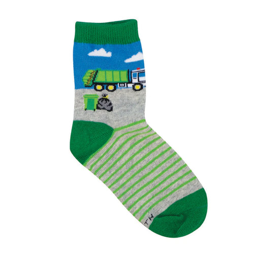 Kids' Socksmith Garbage Man Cotton Crew Socks - 2-4 Years - Light Gray Heather