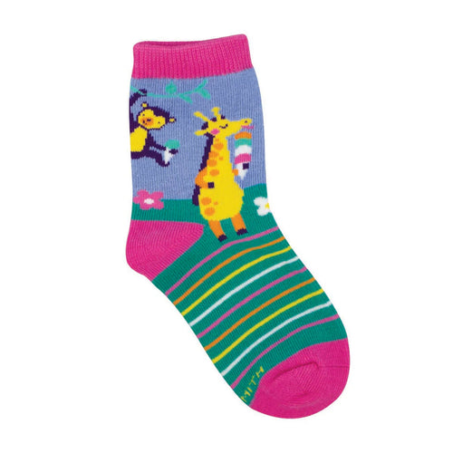 Kids' Socksmith Ice Cream Animals Cotton Crew Socks - 2-4 Years - Periwinkle