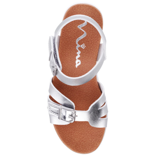 Kid's Nina Lacey Sandal - Metallic Silver