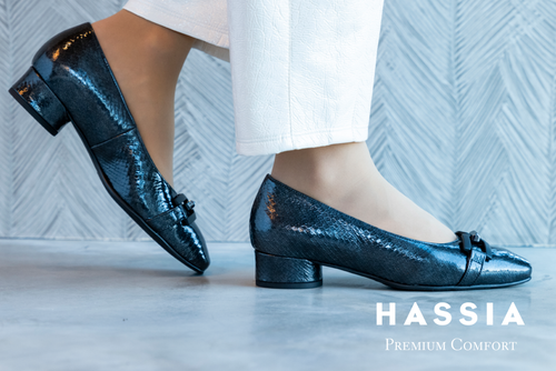 Women's Hassia Roma in Dark Grey Patent