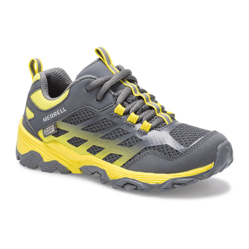 Kids' Merrell Moab Fst Low Waterproof - Little/Big Kid Sizing – Grey/Yellow