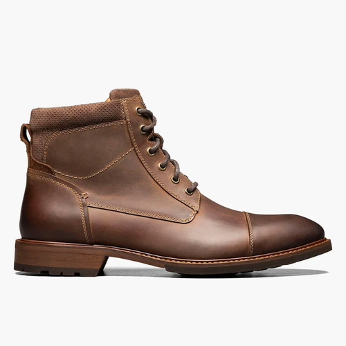 Men's Florsheim Lodge Cap Toe Boot - Brown Crazy Horse