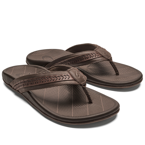 Men's OluKai Aho - Dark Wood/Dark Wood
