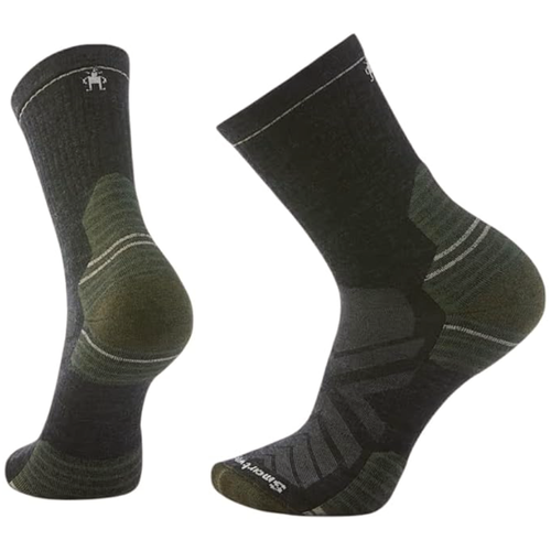 Men's Smartwool Hike Targeted Cushion Mid Crew Socks - Charcoal