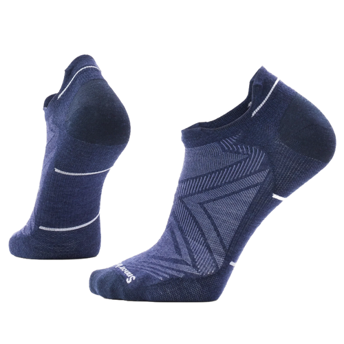 Men's Smartwool Run Zero Cushion Low Ankle Socks - Deep Navy/White