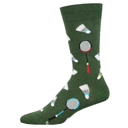 Men's Socksmith What a Racket Cotton Crew Socks - Green Heather