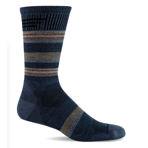 Men's Sockwell Parks Twill Crew Moderate Graduated Compression Socks - Denim