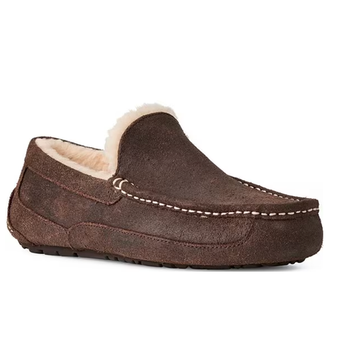 Men's UGG Ascot Leather Distressed Slipper - Dusted Cocoa