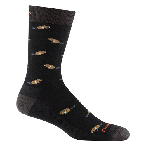 Men's Darn Tough Sawtooth Lightweight Lifestyle Crew Socks - Black