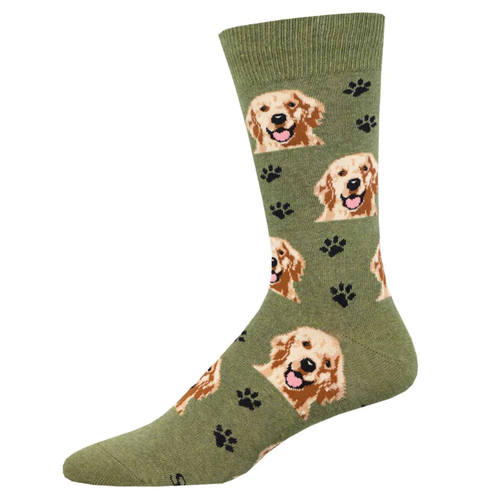 Men's Socksmith Who's A Good Boy Cotton Crew Socks - Green Heather