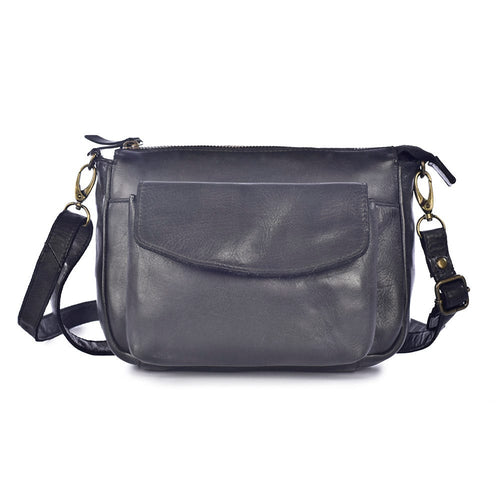 Milo Genuine Leather Dolcezza Crossbody Bag - Black