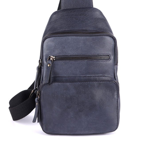 Milo Genuine Leather Martina Crossbody Bag - Navy