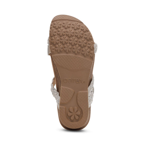 Women's Aetrex Josie Braided Slide - Champagne