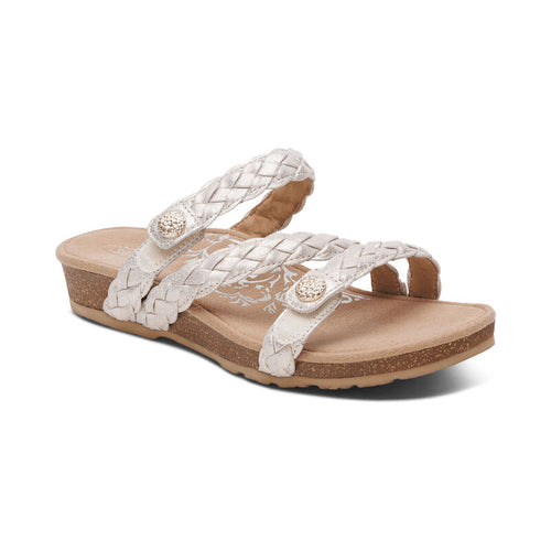 Women's Aetrex Josie Braided Slide - Champagne