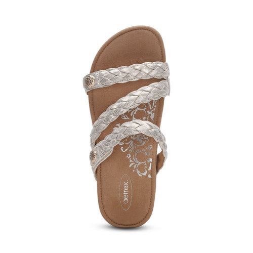 Women's Aetrex Josie Braided Slide - Champagne
