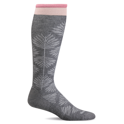 Women's Sockwell Full Floral Moderate Graduated Compression Wide Calf Socks - Charcoal