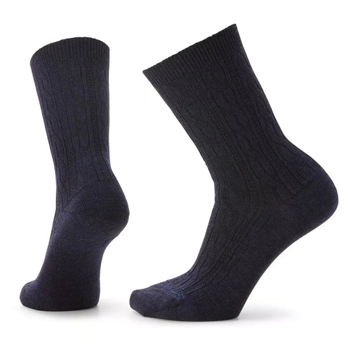 Women's Smartwool Everyday Cable Zero Cushion Crew Sock - Deep Navy Heather