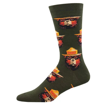 Men's Socksmith Smokey Face Cotton Crew Socks - Green