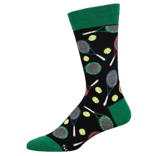 Men's Socksmith Time For Tennis Cotton Crew Socks – Black