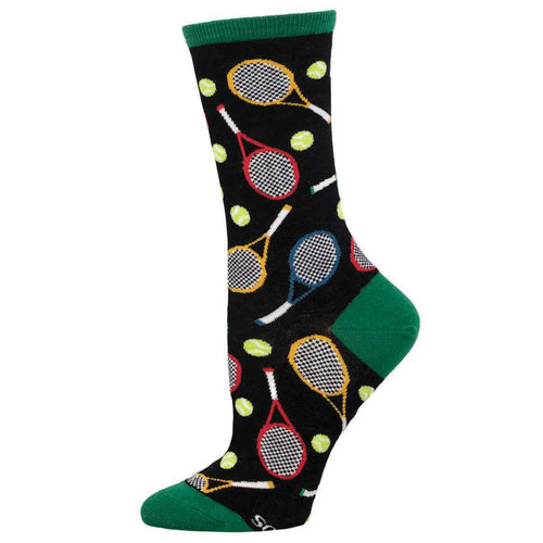 Women's Socksmith Time For Tennis Cotton Crew Socks – Black