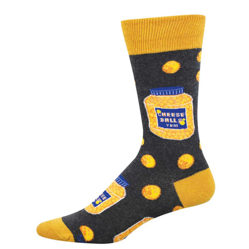 Men's Socksmith Cheese Balls Cotton Crew Socks - Charcoal Heather