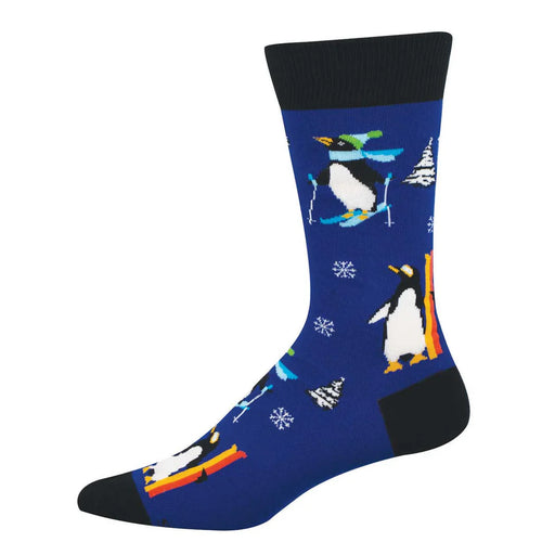 Men's Socksmith Downhill Penguins Cotton Crew Socks - Blue