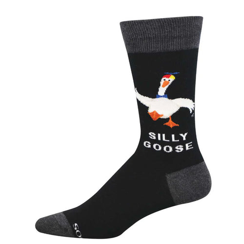 Men's Socksmith Silly Goose Cotton Crew Socks - Black