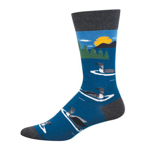 Men's Socksmith What A Loon! Cotton Crew Socks - Blue