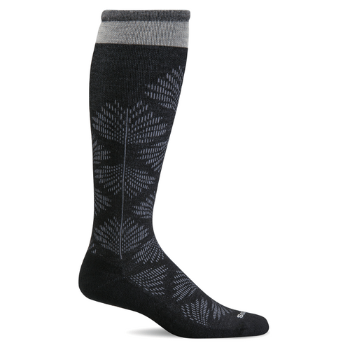 Women's Sockwell Full Floral Moderate Graduated Compression Wide Calf Socks - Black
