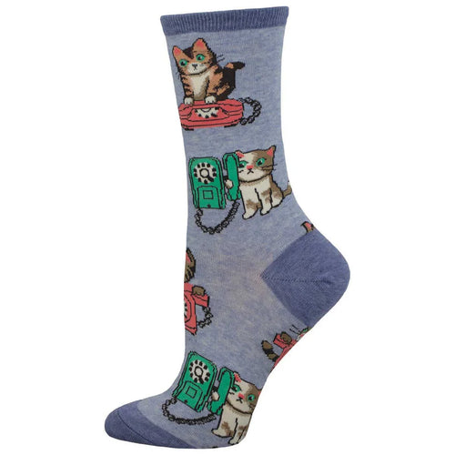 Women's Socksmith Cat Calls Socks - Blue Heather