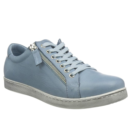 Women’s Andrea Conti Low Zip Sneaker – Bleu