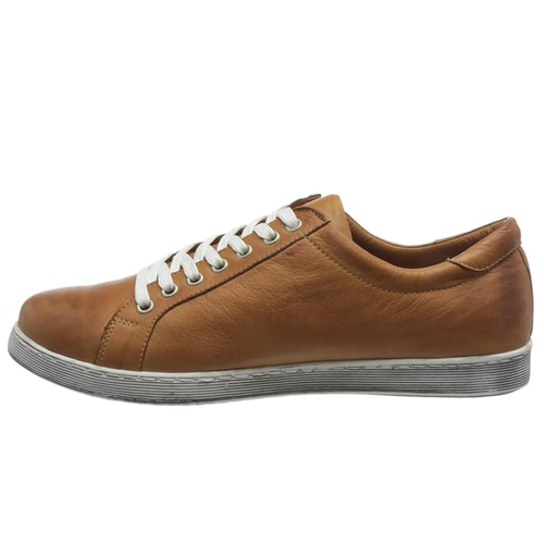 Women’s Andrea Conti Low Zip Sneaker – Cognac