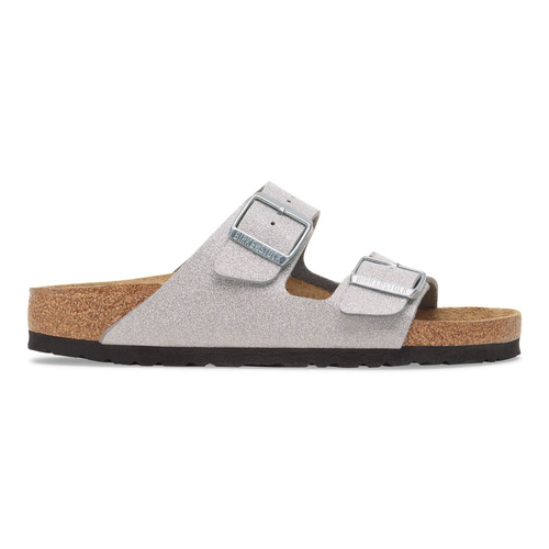 Women's Birkenstock Arizona - Shiny Glitter Silver Textile