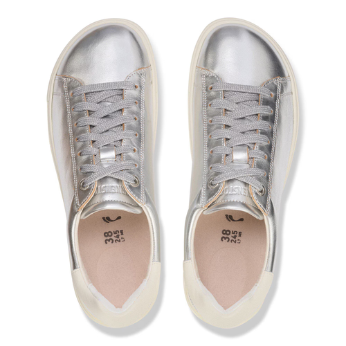 Women's Birkenstock Bend Low - Metallic Silver/White Leather