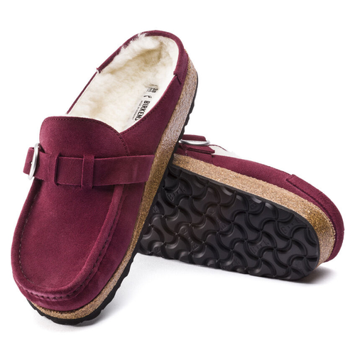 Women’s Birkenstock Buckley Shearling – Maroon/Natural