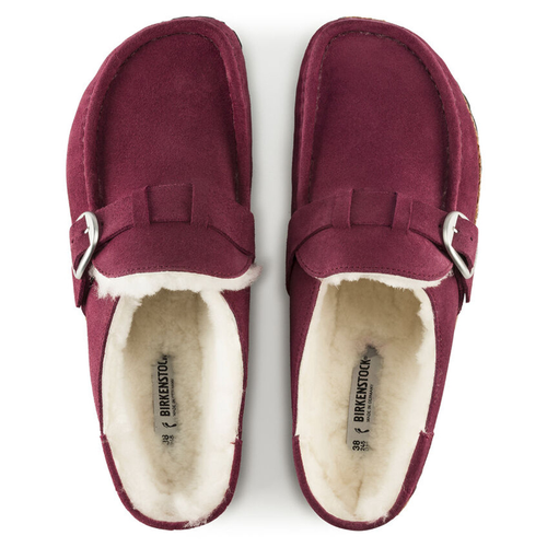 Women’s Birkenstock Buckley Shearling – Maroon/Natural
