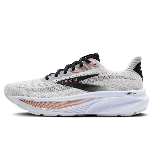 Women's Brooks Ghost 17 - White/Black/Rose Gold