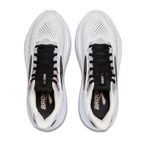 Women's Brooks Ghost 17 - White/Black/Rose Gold