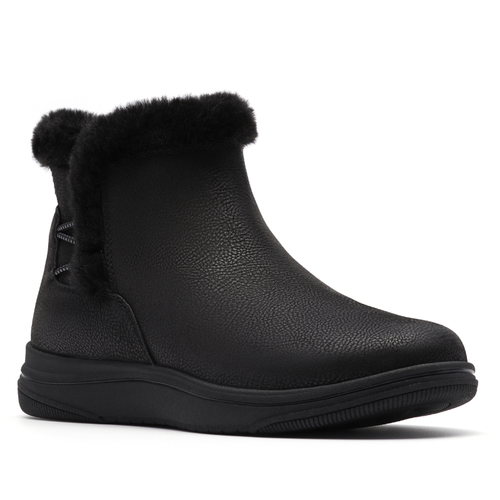 Women's Clarks Breeze Fur - Black Combi