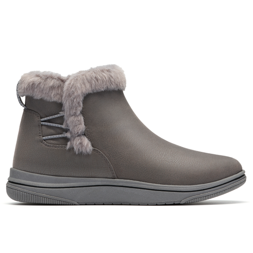 Women's Clarks Breeze Fur - Dark Grey Combi