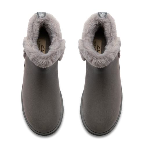 Women's Clarks Breeze Fur - Dark Grey Combi