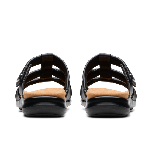 Women's Clarks Kitly Slide - Black Leather