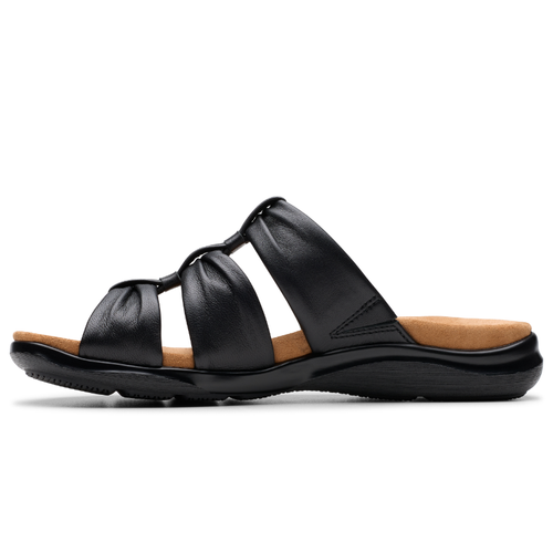 Women's Clarks Kitly Slide - Black Leather