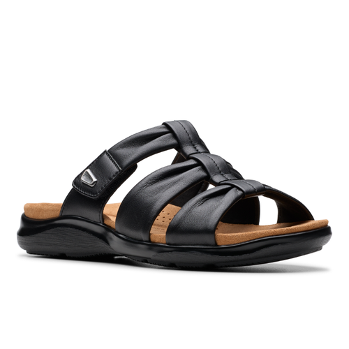 Women's Clarks Kitly Slide - Black Leather