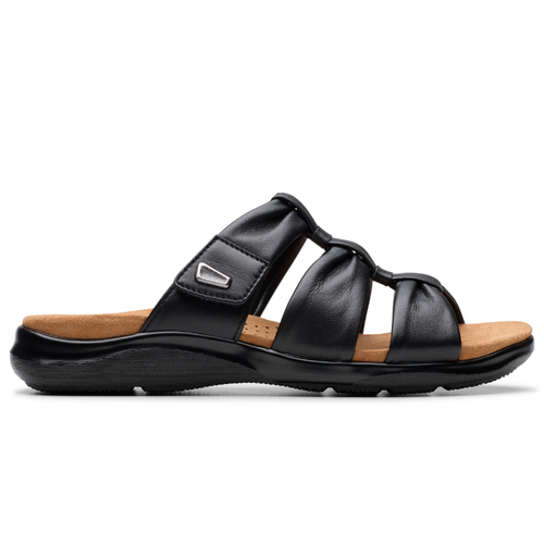 Women's Clarks Kitly Slide - Black Leather