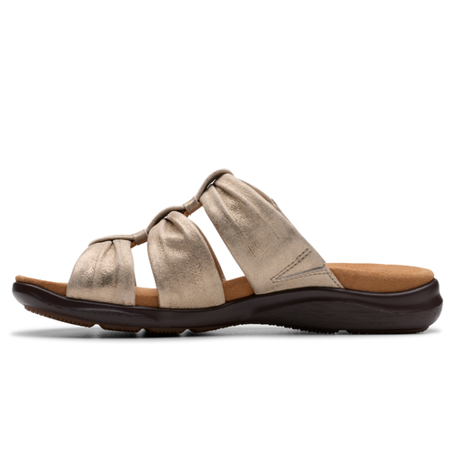 Women's Clarks Kitly Slide - Metallic Leather