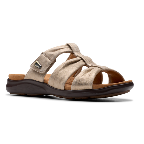 Women's Clarks Kitly Slide - Metallic Leather