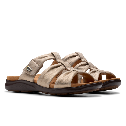 Women's Clarks Kitly Slide - Metallic Leather