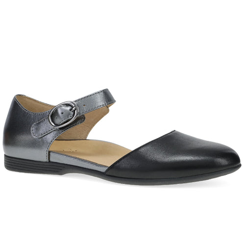 Women's Dansko Liv - Black/Pewter Metallic Nappa