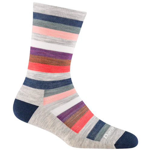 Women's Darn Tough Mystic Stripe Crew Lightweight Lifestyle Socks - Ash